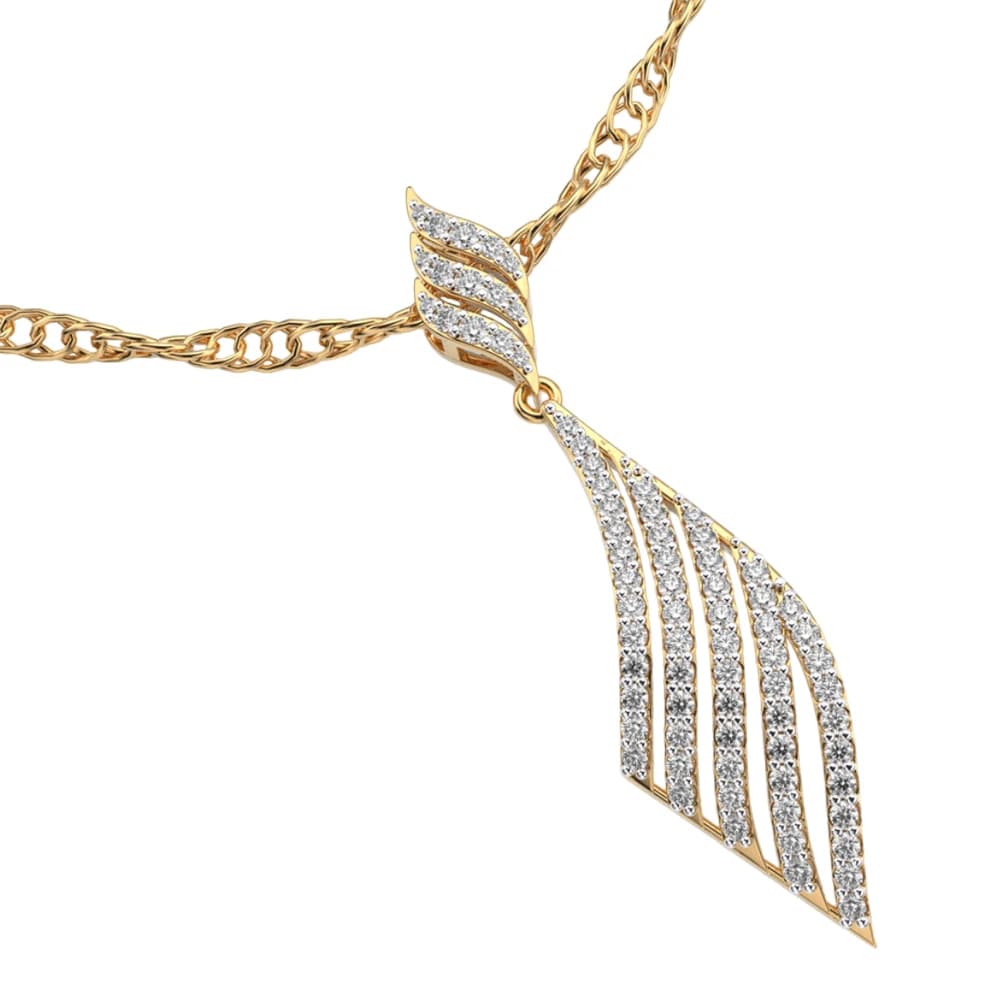 Lab Grown Diamond Tie Style Pendant with Chain - Image 1 Lab Grown Diamond Tie Style Pendant with Chain, view 1 of 4