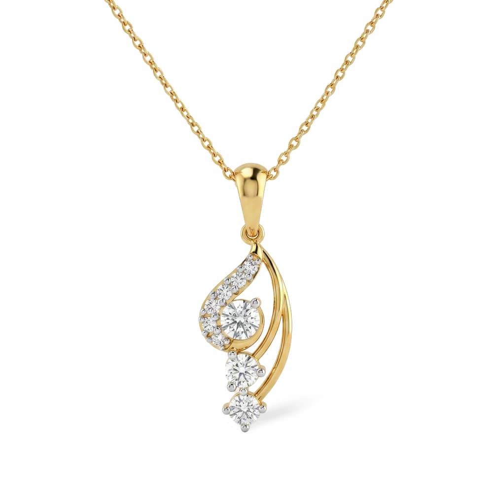 Swirl Lab Grown Diamond Drop Pendant - Image 1 Swirl Lab Grown Diamond Drop Pendant, view 1 of 5