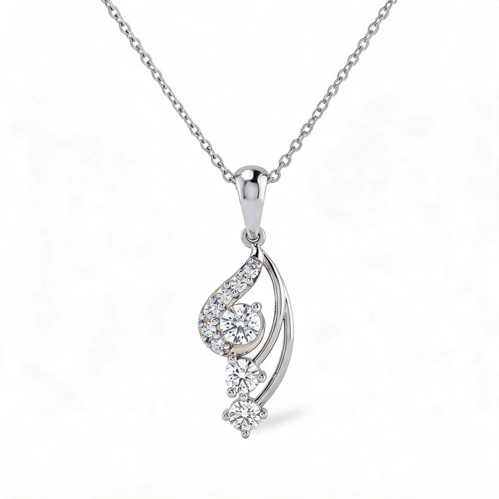 Swirl Lab Grown Diamond Drop Pendant - Image 4 Swirl Lab Grown Diamond Drop Pendant, view 4 of 5