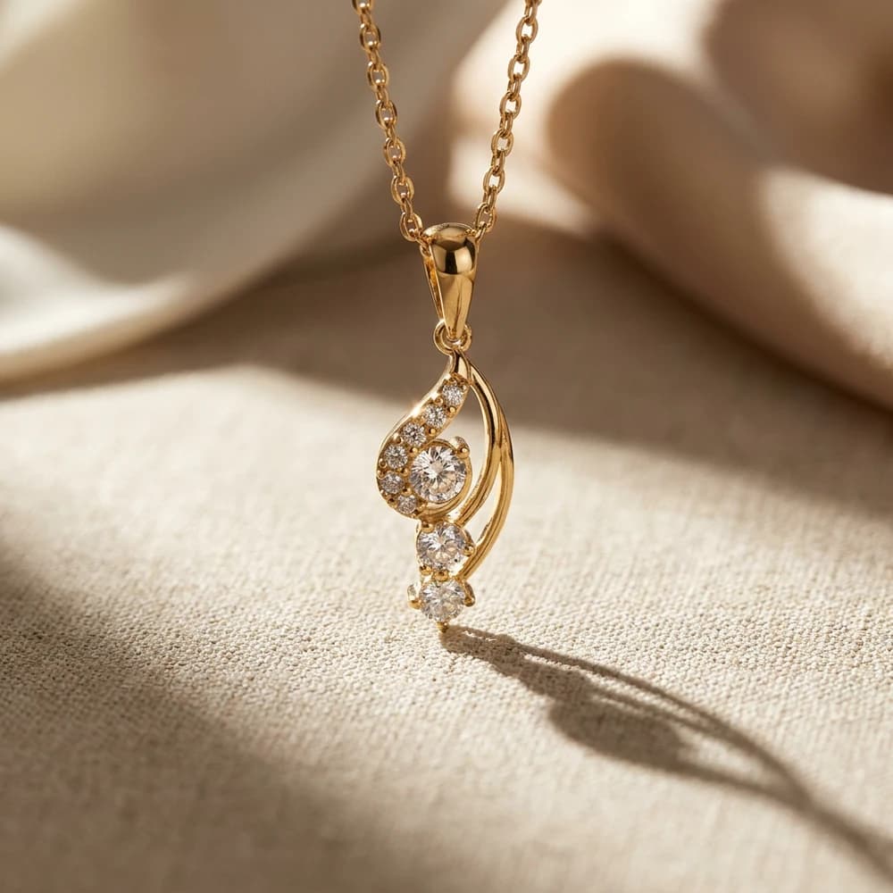 Swirl Lab Grown Diamond Drop Pendant - Image 5 Swirl Lab Grown Diamond Drop Pendant, view 5 of 5
