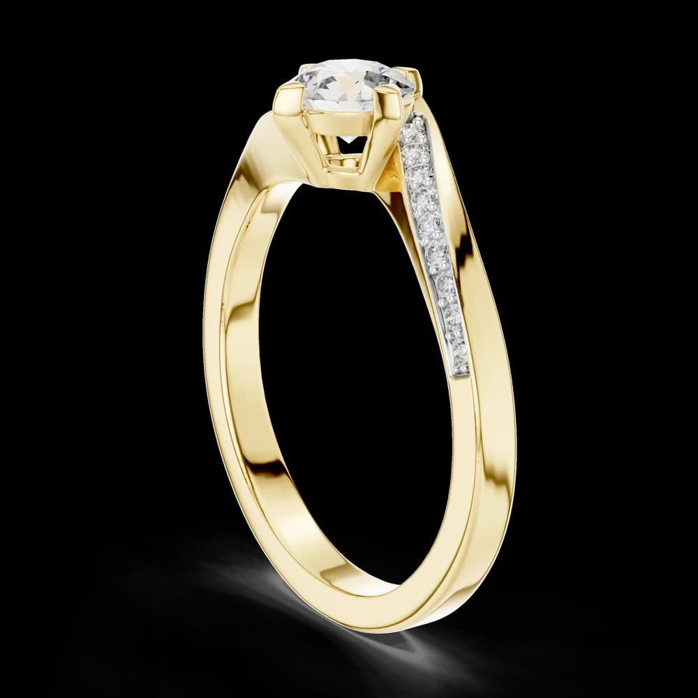 Round Stone Bypass Pave Lab Grown Diamond Ring - Image 4 Round Stone Bypass Pave Lab Grown Diamond Ring, view 4 of 6