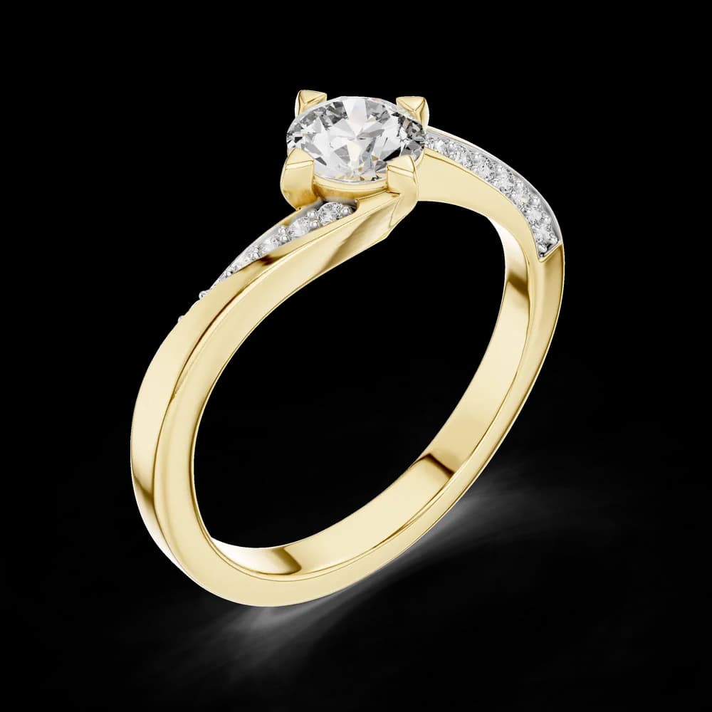 Round Stone Bypass Pave Lab Grown Diamond Ring - Image 5 Round Stone Bypass Pave Lab Grown Diamond Ring, view 5 of 6