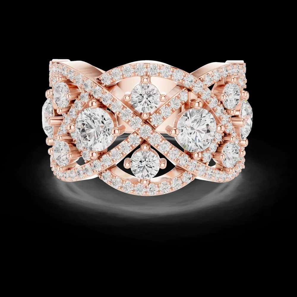 Multi Row Intertwined Lab Grown Diamond Ring - Image 1 Multi Row Intertwined Lab Grown Diamond Ring, view 1 of 6