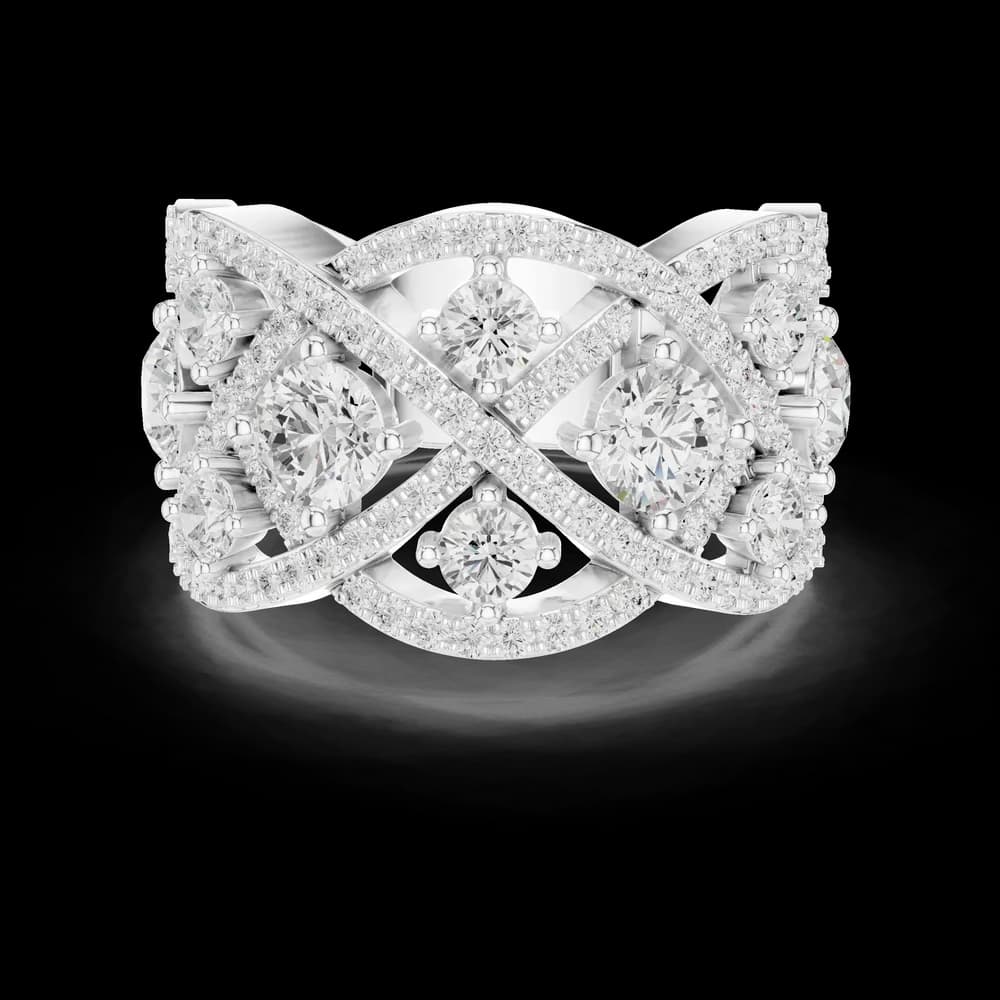 Multi Row Intertwined Lab Grown Diamond Ring - Image 2 Multi Row Intertwined Lab Grown Diamond Ring, view 2 of 6