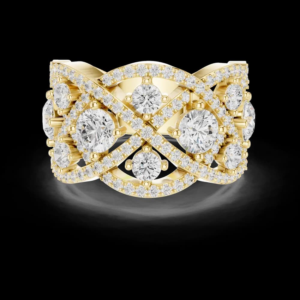 Multi Row Intertwined Lab Grown Diamond Ring - Image 3 Multi Row Intertwined Lab Grown Diamond Ring, view 3 of 6