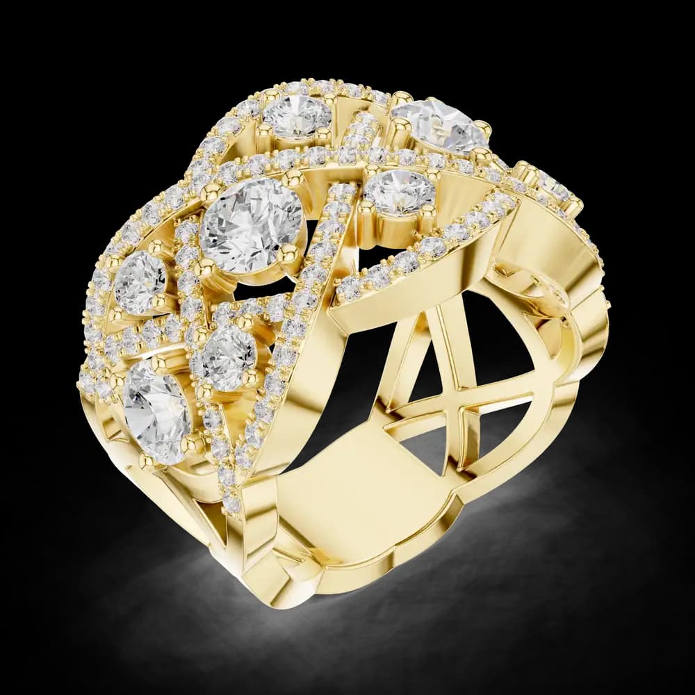 Multi Row Intertwined Lab Grown Diamond Ring - Image 5 Multi Row Intertwined Lab Grown Diamond Ring, view 5 of 6