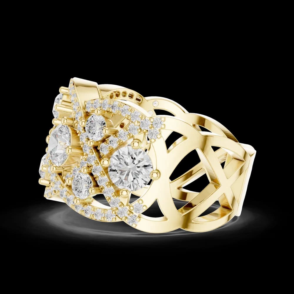 Multi Row Intertwined Lab Grown Diamond Ring - Image 6 Multi Row Intertwined Lab Grown Diamond Ring, view 6 of 6