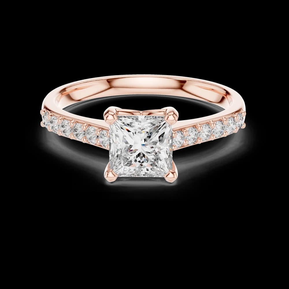Elegant Princess Pavé Lab Grown Diamond Ring - Image 1 Elegant Princess Pavé Lab Grown Diamond Ring, view 1 of 6