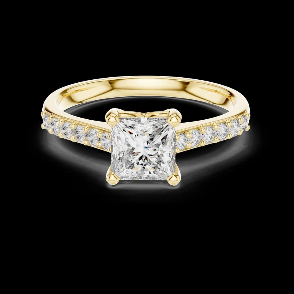 Elegant Princess Pavé Lab Grown Diamond Ring - Image 3 Elegant Princess Pavé Lab Grown Diamond Ring, view 3 of 6