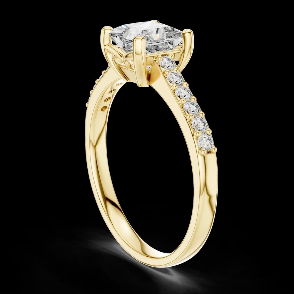 Elegant Princess Pavé Lab Grown Diamond Ring - Image 4 Elegant Princess Pavé Lab Grown Diamond Ring, view 4 of 6