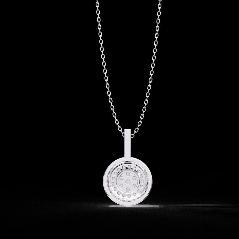 Double Halo Lab Grown Diamond Circle Pendant - Image 19 Double Halo Lab Grown Diamond Circle Pendant, view 19 of 22