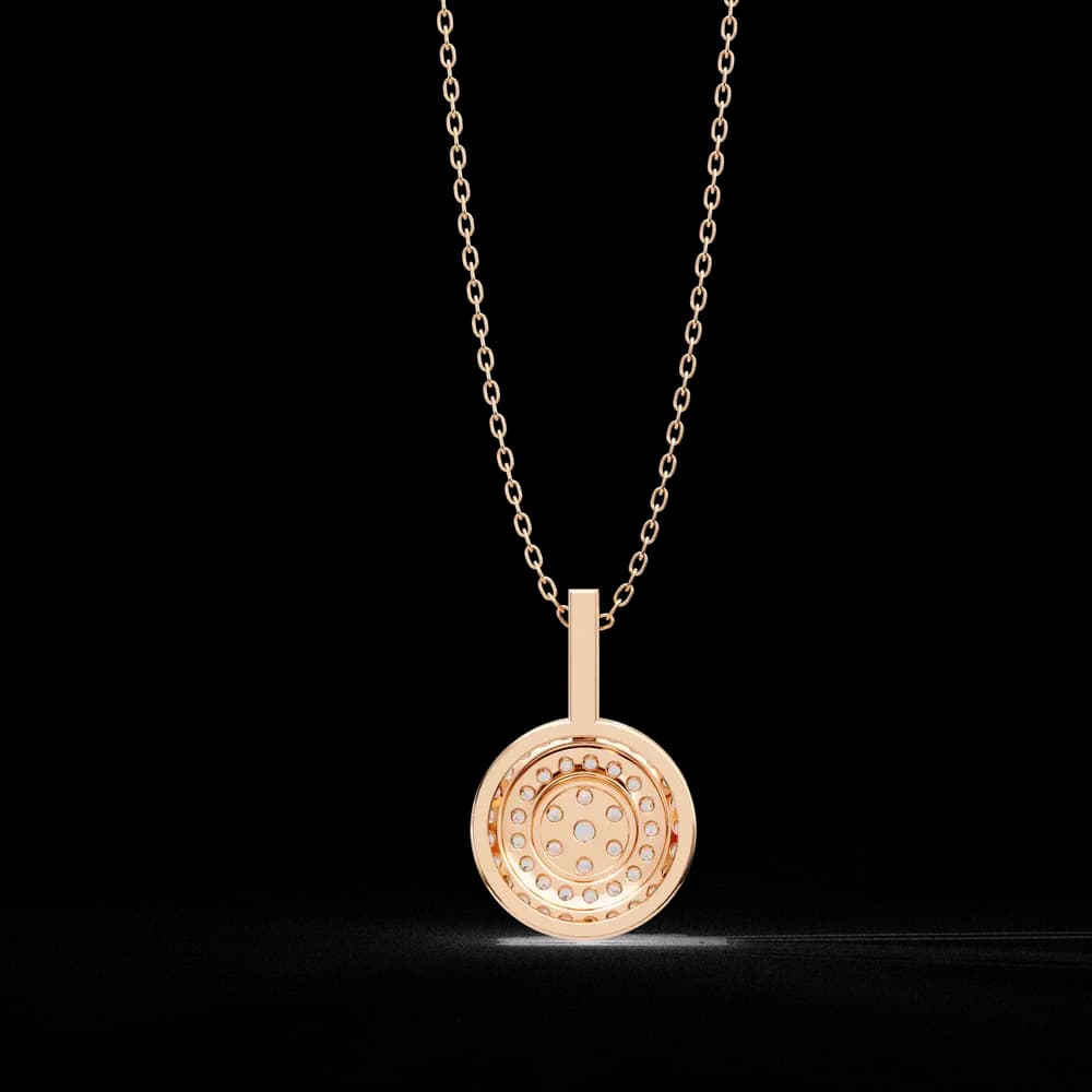 Double Halo Lab Grown Diamond Circle Pendant - Image 20 Double Halo Lab Grown Diamond Circle Pendant, view 20 of 22