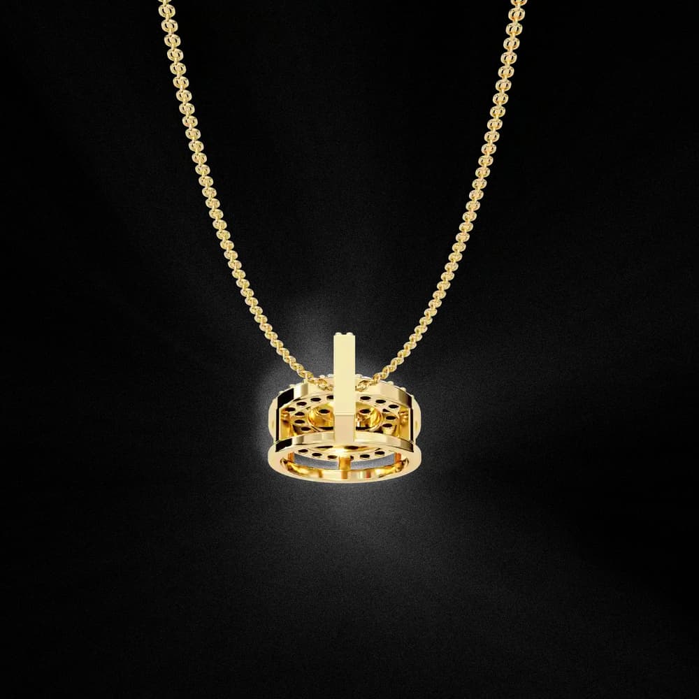 Double Halo Lab Grown Diamond Circle Pendant - Image 4 Double Halo Lab Grown Diamond Circle Pendant, view 4 of 22