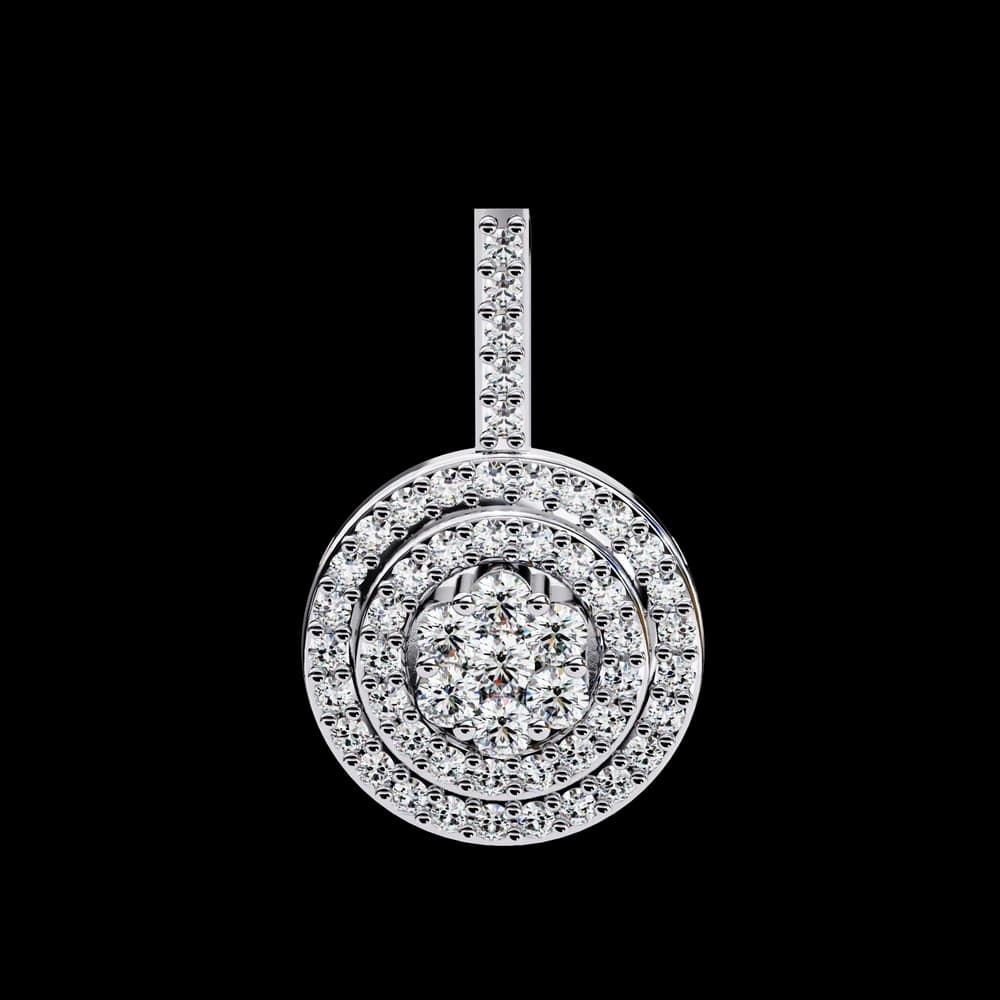 Double Halo Lab Grown Diamond Circle Pendant - Image 5 Double Halo Lab Grown Diamond Circle Pendant, view 5 of 22