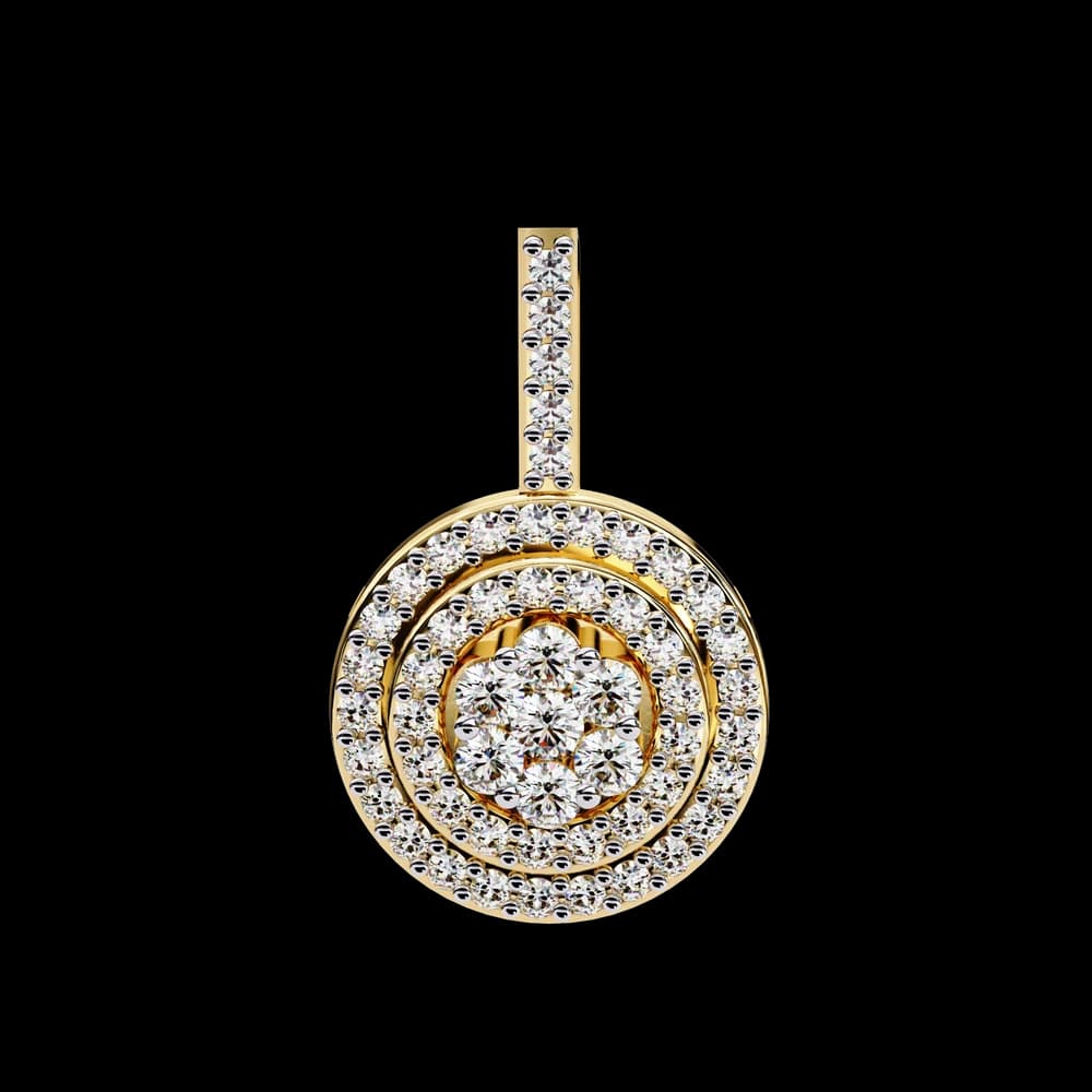 Double Halo Lab Grown Diamond Circle Pendant - Image 7 Double Halo Lab Grown Diamond Circle Pendant, view 7 of 22