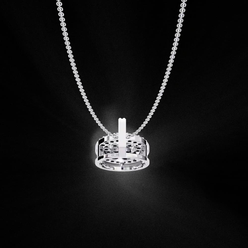 Double Halo Lab Grown Diamond Circle Pendant - Image 8 Double Halo Lab Grown Diamond Circle Pendant, view 8 of 22