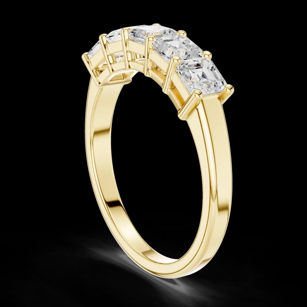Five-Stone Asscher Cut Lab Grown Diamond Ring - Image 4 Five-Stone Asscher Cut Lab Grown Diamond Ring, view 4 of 6