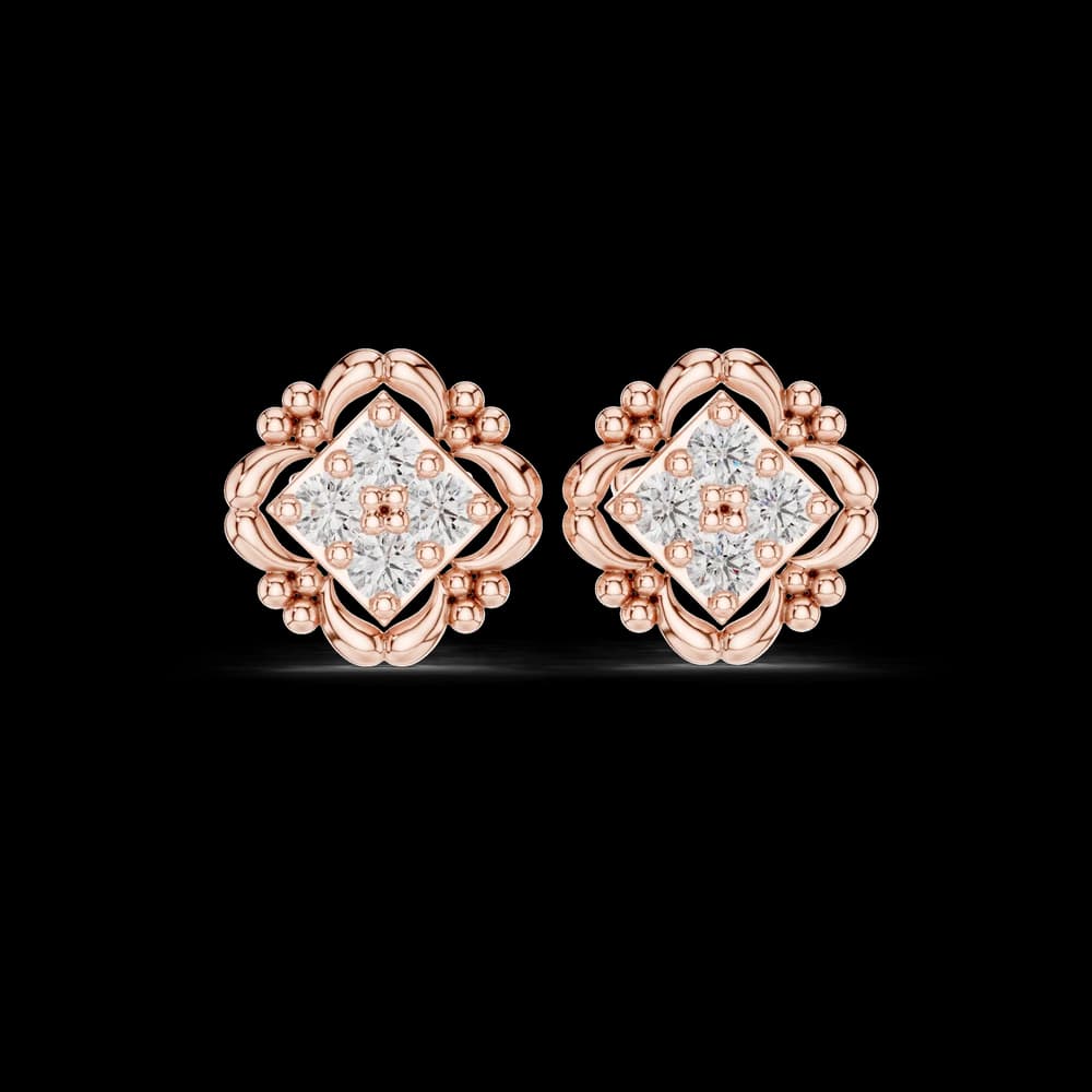 The Vintage Quad Cluster Stud Earrings - Image 2 The Vintage Quad Cluster Stud Earrings, view 2 of 6