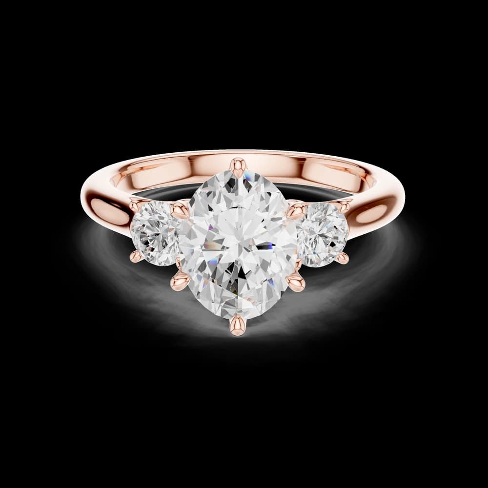 Elegant Oval Trio Lab Grown Diamond Ring - Image 1 Elegant Oval Trio Lab Grown Diamond Ring, view 1 of 6