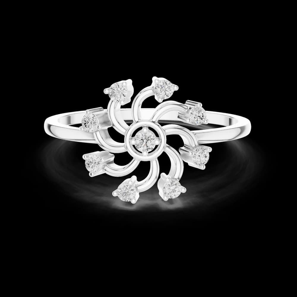 Pinwheel Motif Lab Grown Diamond Ring - Image 2 Pinwheel Motif Lab Grown Diamond Ring, view 2 of 6