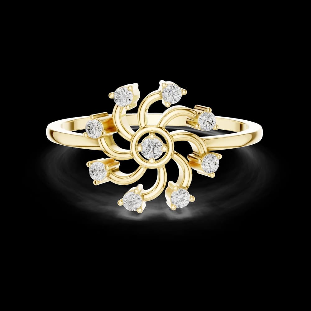Pinwheel Motif Lab Grown Diamond Ring - Image 3 Pinwheel Motif Lab Grown Diamond Ring, view 3 of 6