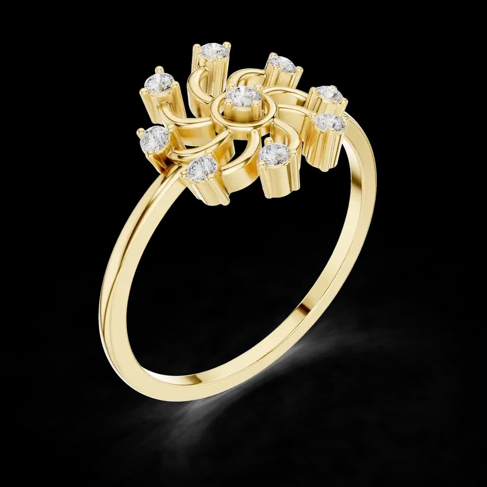 Pinwheel Motif Lab Grown Diamond Ring - Image 5 Pinwheel Motif Lab Grown Diamond Ring, view 5 of 6