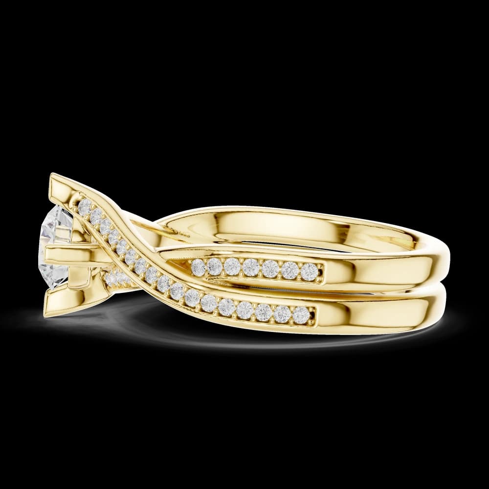 Round Tension Bypass Pavé Lab grown Diamond Ring - Image 6 Round Tension Bypass Pavé Lab grown Diamond Ring, view 6 of 6