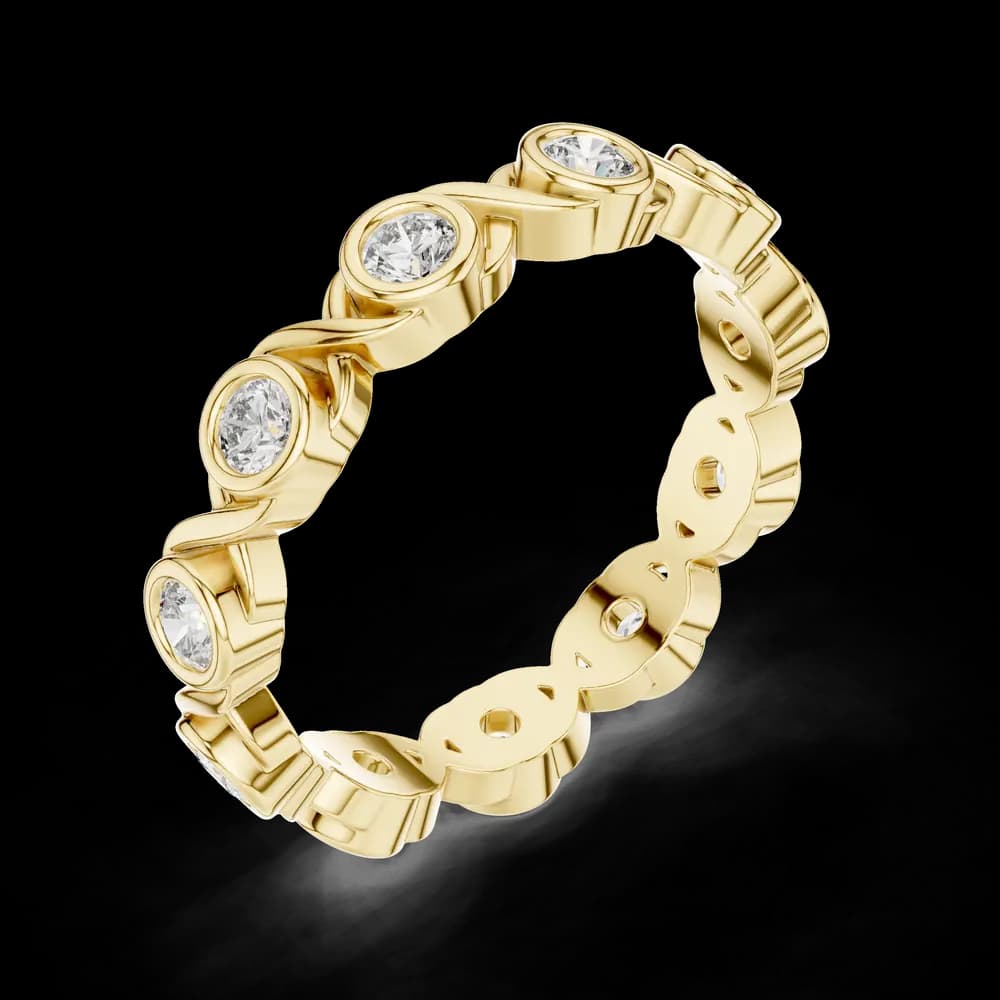 Eclipse Rim Lab Grown Diamond Bezel Ring - Image 5 Eclipse Rim Lab Grown Diamond Bezel Ring, view 5 of 6