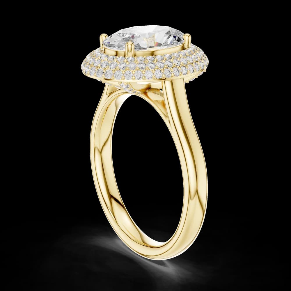 Double Halo Oval Cut Lab Grown Diamond Ring - Image 4 Double Halo Oval Cut Lab Grown Diamond Ring, view 4 of 6