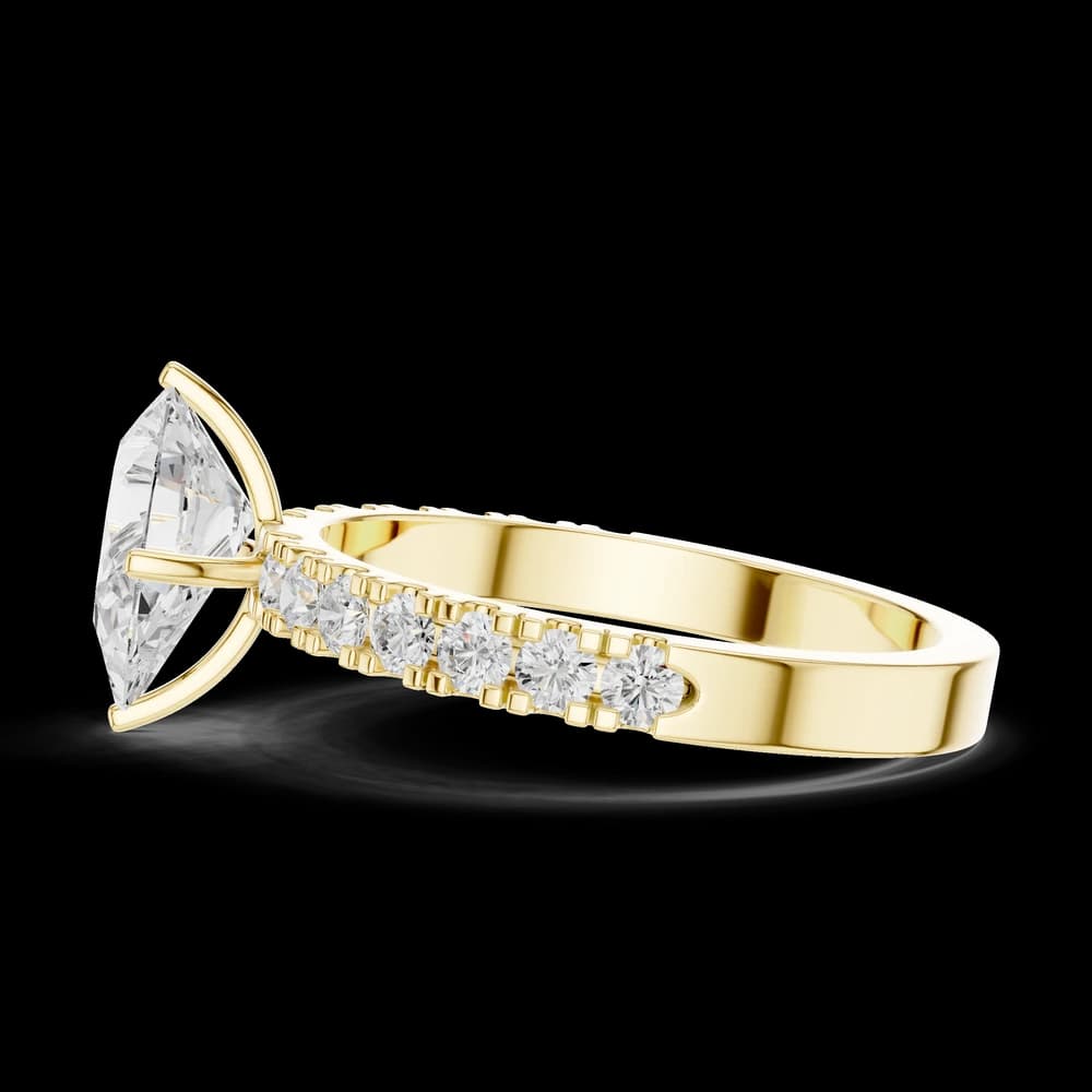 Pear Cut Pavé Band Lab Grown Diamond Ring - Image 6 Pear Cut Pavé Band Lab Grown Diamond Ring, view 6 of 6