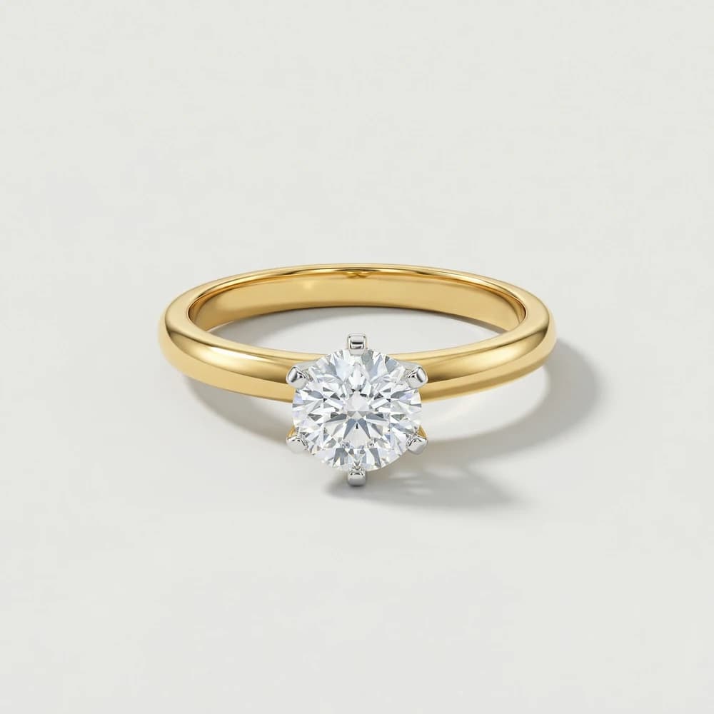 Minimal Prong Set Solitaire Lab Grown Diamond Ring - Image 1 Minimal Prong Set Solitaire Lab Grown Diamond Ring, view 1 of 7