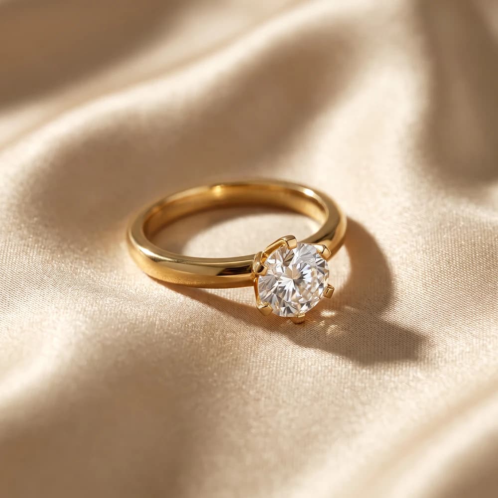 Minimal Prong Set Solitaire Lab Grown Diamond Ring - Image 3 Minimal Prong Set Solitaire Lab Grown Diamond Ring, view 3 of 7