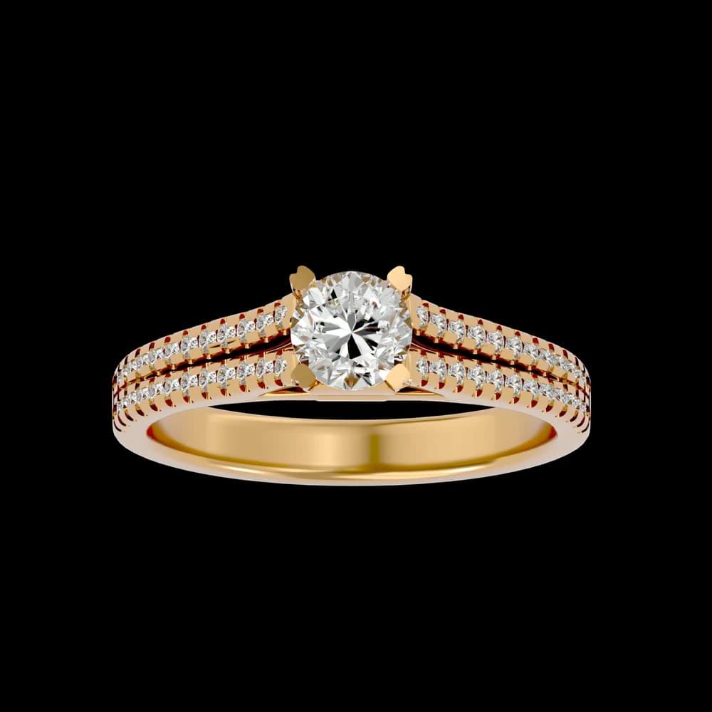 Round Double pave Split Shank Lab Grown Diamond Ring - Image 2 Round Double pave Split Shank Lab Grown Diamond Ring, view 2 of 4