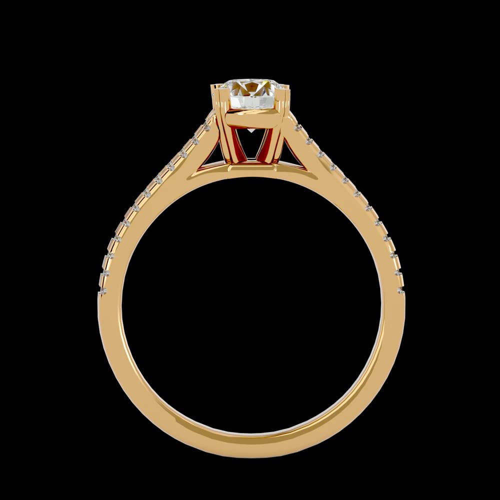 Round Double pave Split Shank Lab Grown Diamond Ring - Image 4 Round Double pave Split Shank Lab Grown Diamond Ring, view 4 of 4