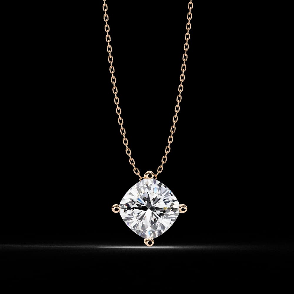 Elegant Cushion Cut Lab Grown Diamond Solitaire Pendant - Image 13 Elegant Cushion Cut Lab Grown Diamond Solitaire Pendant, view 13 of 16