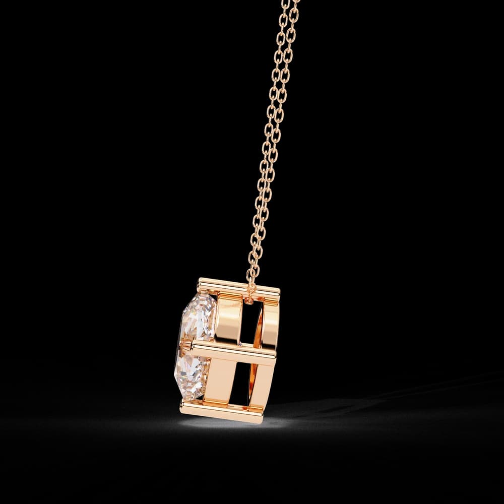 Elegant Cushion Cut Lab Grown Diamond Solitaire Pendant - Image 15 Elegant Cushion Cut Lab Grown Diamond Solitaire Pendant, view 15 of 16