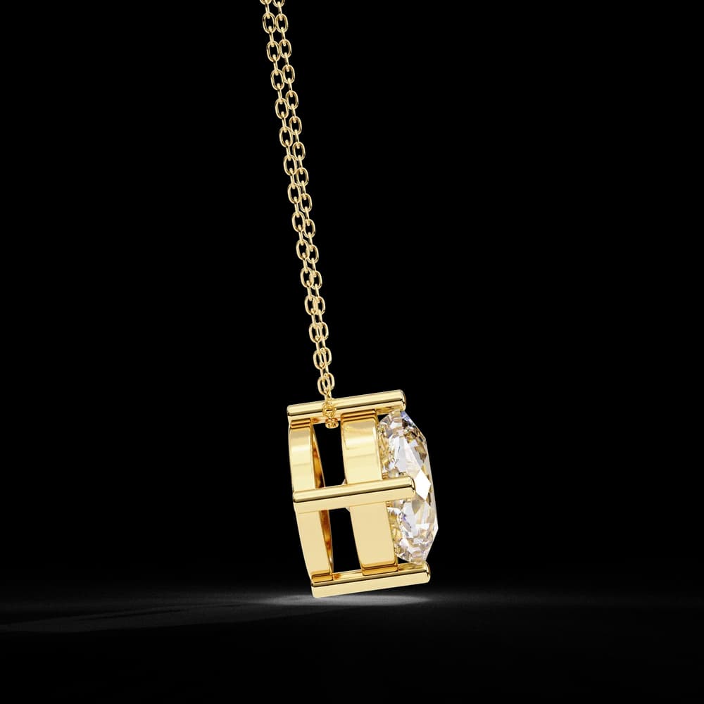 Elegant Cushion Cut Lab Grown Diamond Solitaire Pendant - Image 3 Elegant Cushion Cut Lab Grown Diamond Solitaire Pendant, view 3 of 16