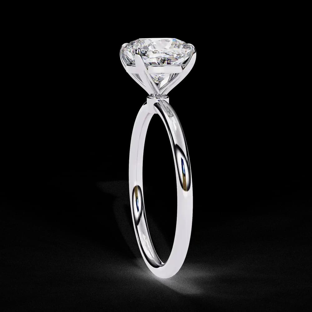 Elegant Cushion Cut Solitaire Lab Grown Diamond Ring - Image 3 Elegant Cushion Cut Solitaire Lab Grown Diamond Ring, view 3 of 14