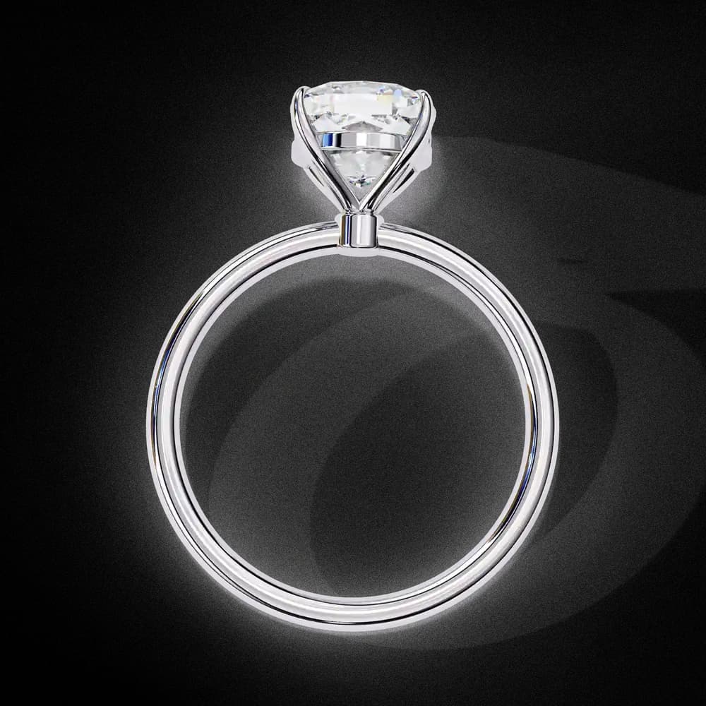 Elegant Cushion Cut Solitaire Lab Grown Diamond Ring - Image 6 Elegant Cushion Cut Solitaire Lab Grown Diamond Ring, view 6 of 14