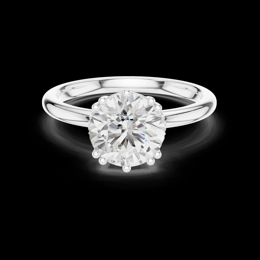Multi Prong Round Hidden Halo Lab Grown Diamond Ring - Image 4 Multi Prong Round Hidden Halo Lab Grown Diamond Ring, view 4 of 8