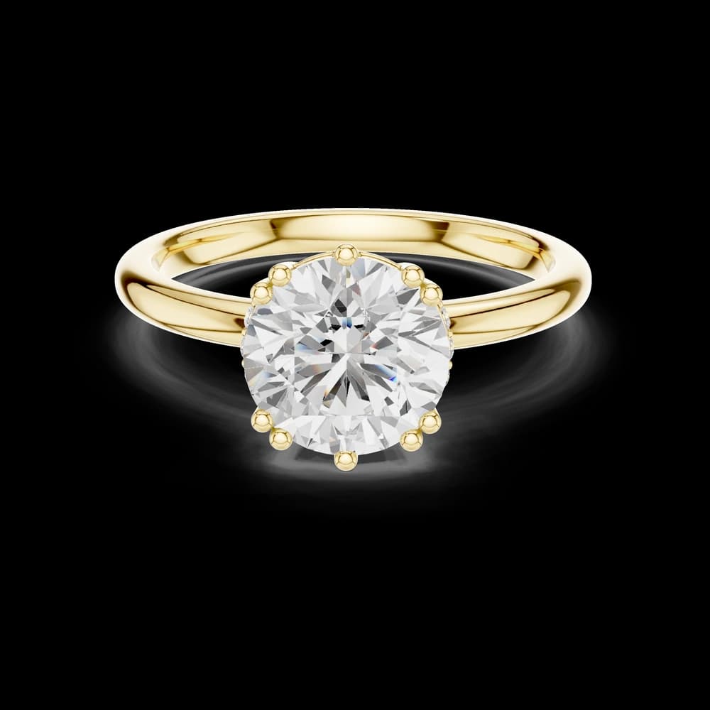 Multi Prong Round Hidden Halo Lab Grown Diamond Ring - Image 5 Multi Prong Round Hidden Halo Lab Grown Diamond Ring, view 5 of 8