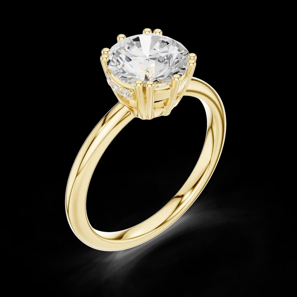 Multi Prong Round Hidden Halo Lab Grown Diamond Ring - Image 7 Multi Prong Round Hidden Halo Lab Grown Diamond Ring, view 7 of 8