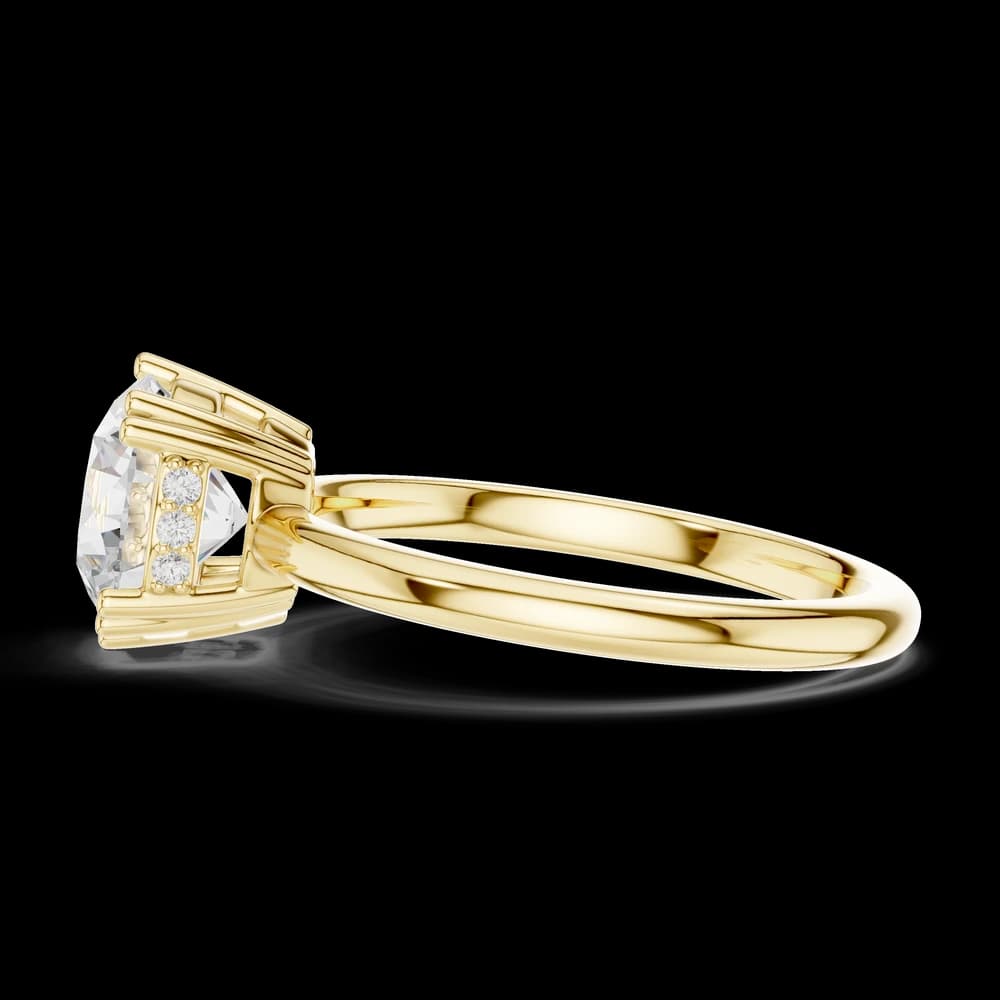 Multi Prong Round Hidden Halo Lab Grown Diamond Ring - Image 8 Multi Prong Round Hidden Halo Lab Grown Diamond Ring, view 8 of 8
