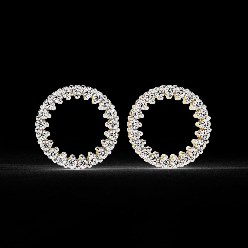 Elegant Lab Grown Diamond Circle Stud Earrings - Image 10 Elegant Lab Grown Diamond Circle Stud Earrings, view 10 of 22