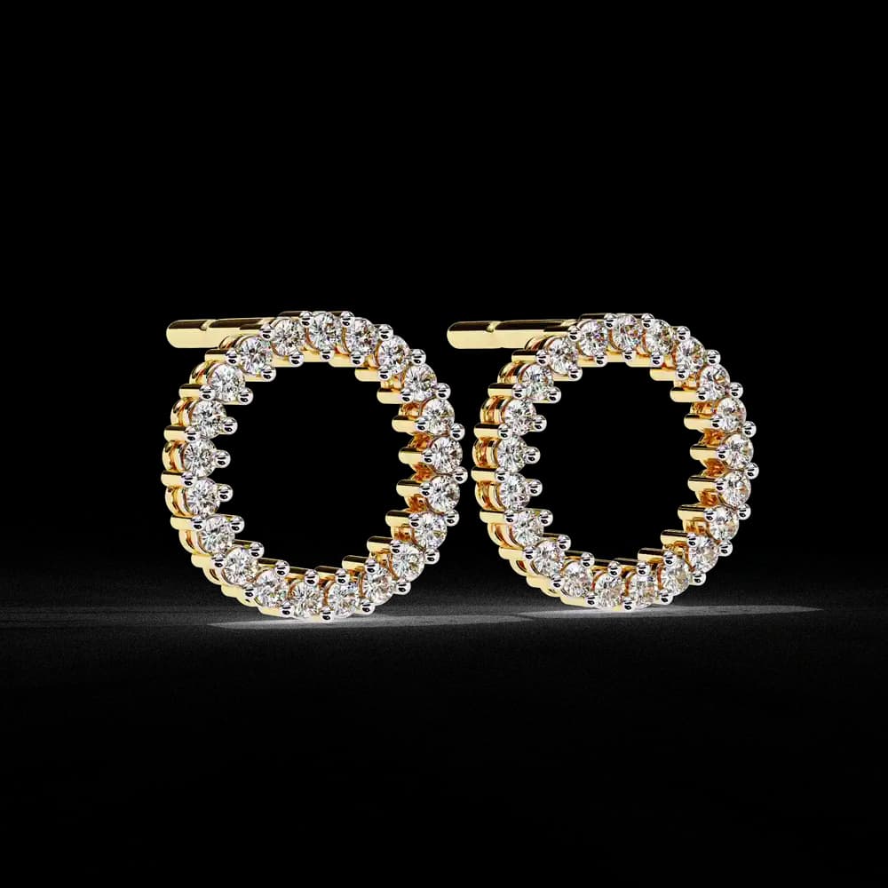 Elegant Lab Grown Diamond Circle Stud Earrings - Image 11 Elegant Lab Grown Diamond Circle Stud Earrings, view 11 of 22