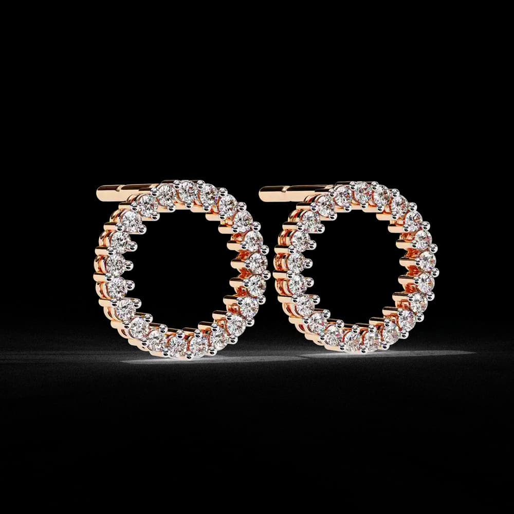 Elegant Lab Grown Diamond Circle Stud Earrings - Image 14 Elegant Lab Grown Diamond Circle Stud Earrings, view 14 of 22