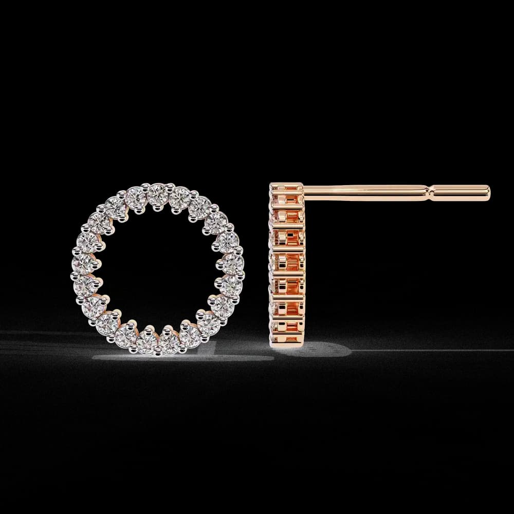 Elegant Lab Grown Diamond Circle Stud Earrings - Image 15 Elegant Lab Grown Diamond Circle Stud Earrings, view 15 of 22