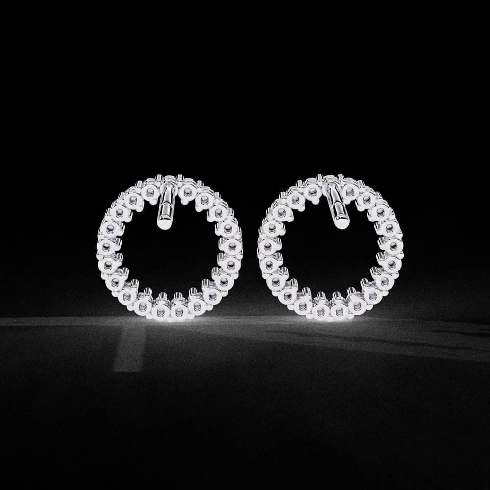 Elegant Lab Grown Diamond Circle Stud Earrings - Image 19 Elegant Lab Grown Diamond Circle Stud Earrings, view 19 of 22