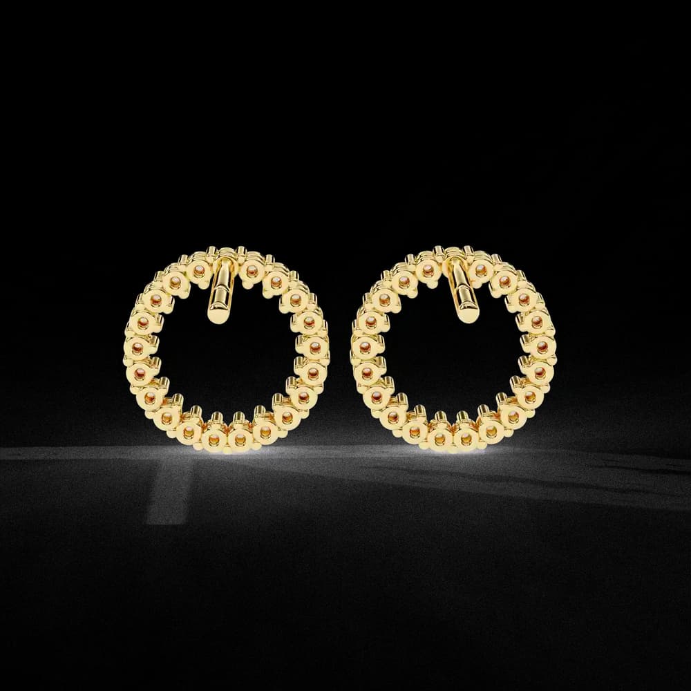 Elegant Lab Grown Diamond Circle Stud Earrings - Image 21 Elegant Lab Grown Diamond Circle Stud Earrings, view 21 of 22