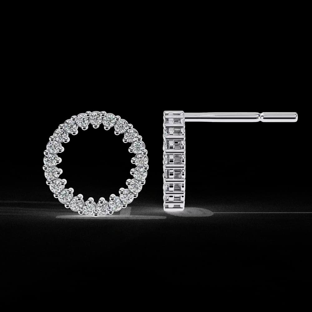 Elegant Lab Grown Diamond Circle Stud Earrings - Image 22 Elegant Lab Grown Diamond Circle Stud Earrings, view 22 of 22
